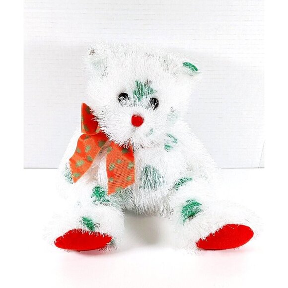 TY Punkies Collection Bear 'Lil' Santa Claws' 14" Christmas Plush Beanie 2005 - Picture 1 of 5
